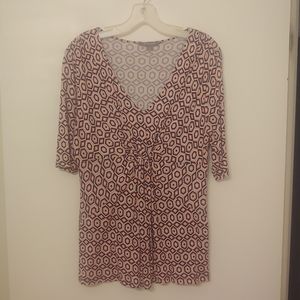 Daisy Fuentes 3/4 Sleeves Vneck Top